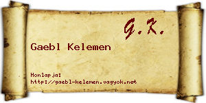 Gaebl Kelemen névjegykártya